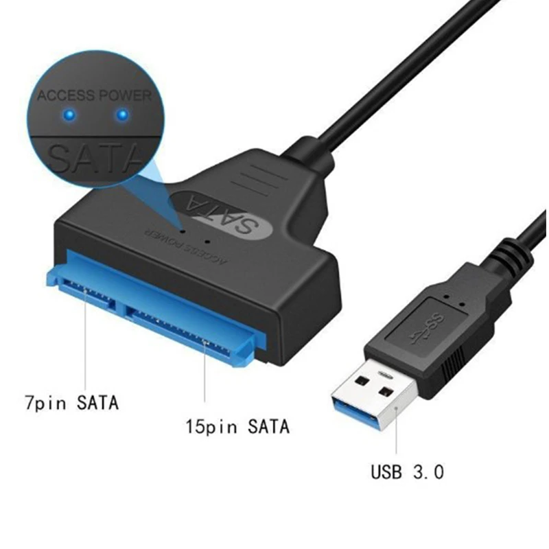 USB Sata 3 para USB 3.0 cabo adaptador, cabos de computador conectores, suporte 2,5 polegadas, SSD, HDD, disco rígido