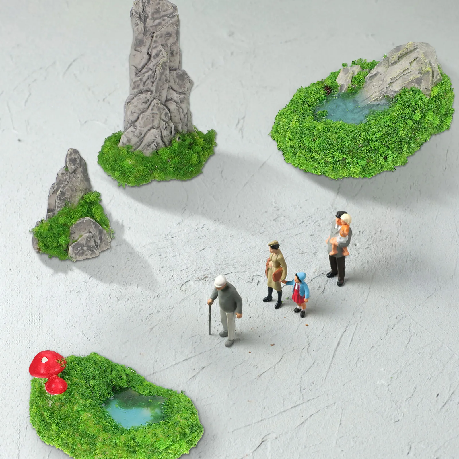 6Pcs Miniature Artificial Rockery Mountain Resin Pool Decoration Mini Garden Diorama Aquarium Landscaping Accessories
