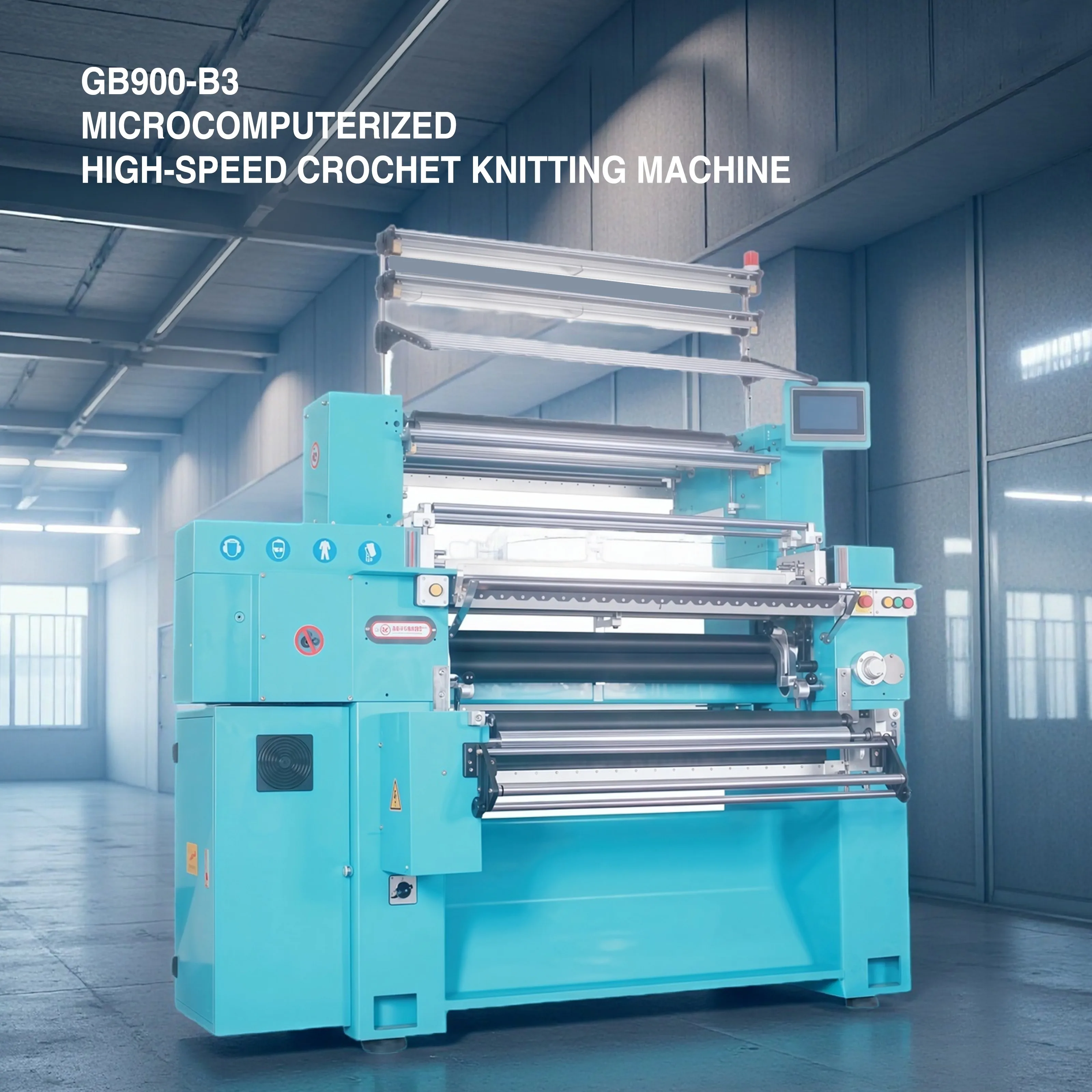 Macchina per maglieria all'uncinetto ad azionamento intelligente per tessuti stretti industriali ad alta velocità ad alta velocità per tessuti