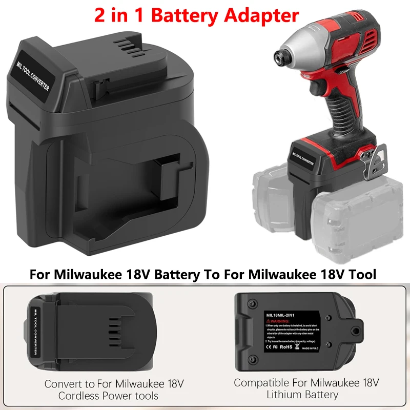 

for Milwaukee 18V Battery to for Milwaukee 18V Cordless Power Tool 2 in 1 Battery Adapter Higher Power and Longer Working Time