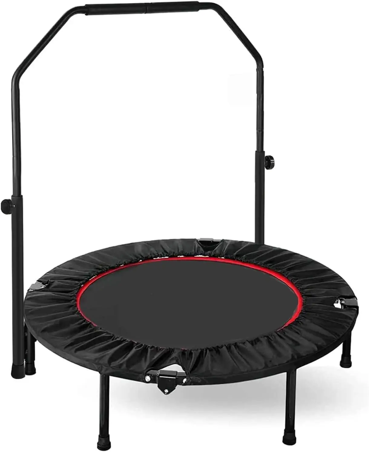 Folding Mini Trampoline,Exercise Trampoline with Adjustable Handle, Rebounder Trampoline for Adults Fitness, Indoor Trampoline