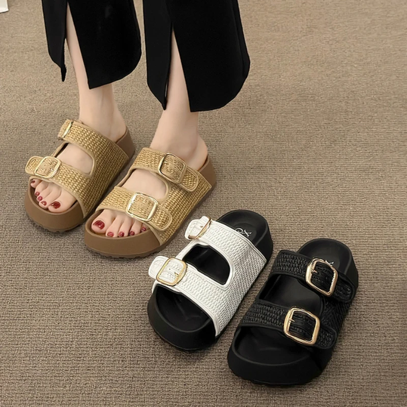 

Women Slippers 2024 Summer Fashion Beach Flat Sandals New Casual Walking Dress Cozy Slippers Slides Women Zapatos De Mujer