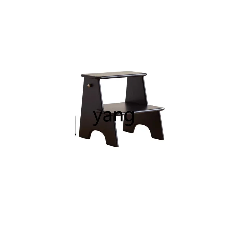 LMM solid wood stool medium antique household footstool shoe change stool retro ladder stool