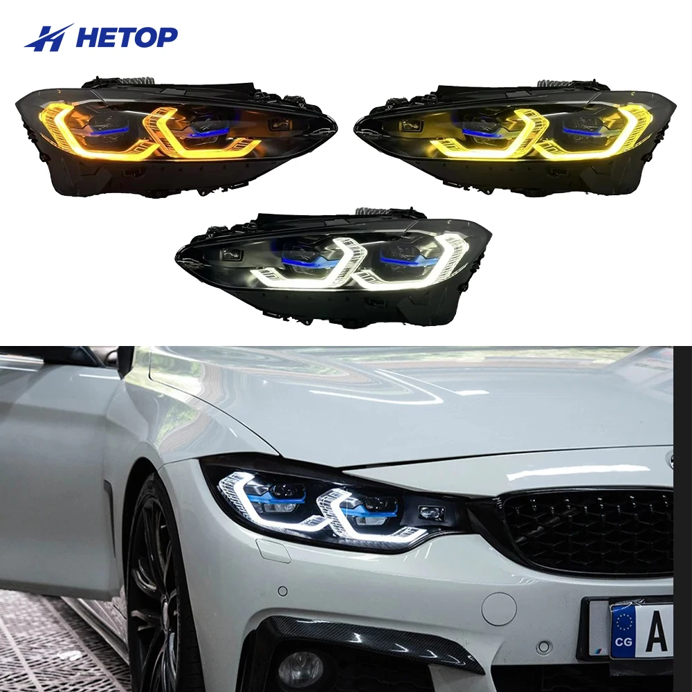 

HETOP G22 Headlight 2021-2025 Triple color 4 Series M3 M4 G82 G80 Yellow White Amber Drls Switching Head Lights for BMW