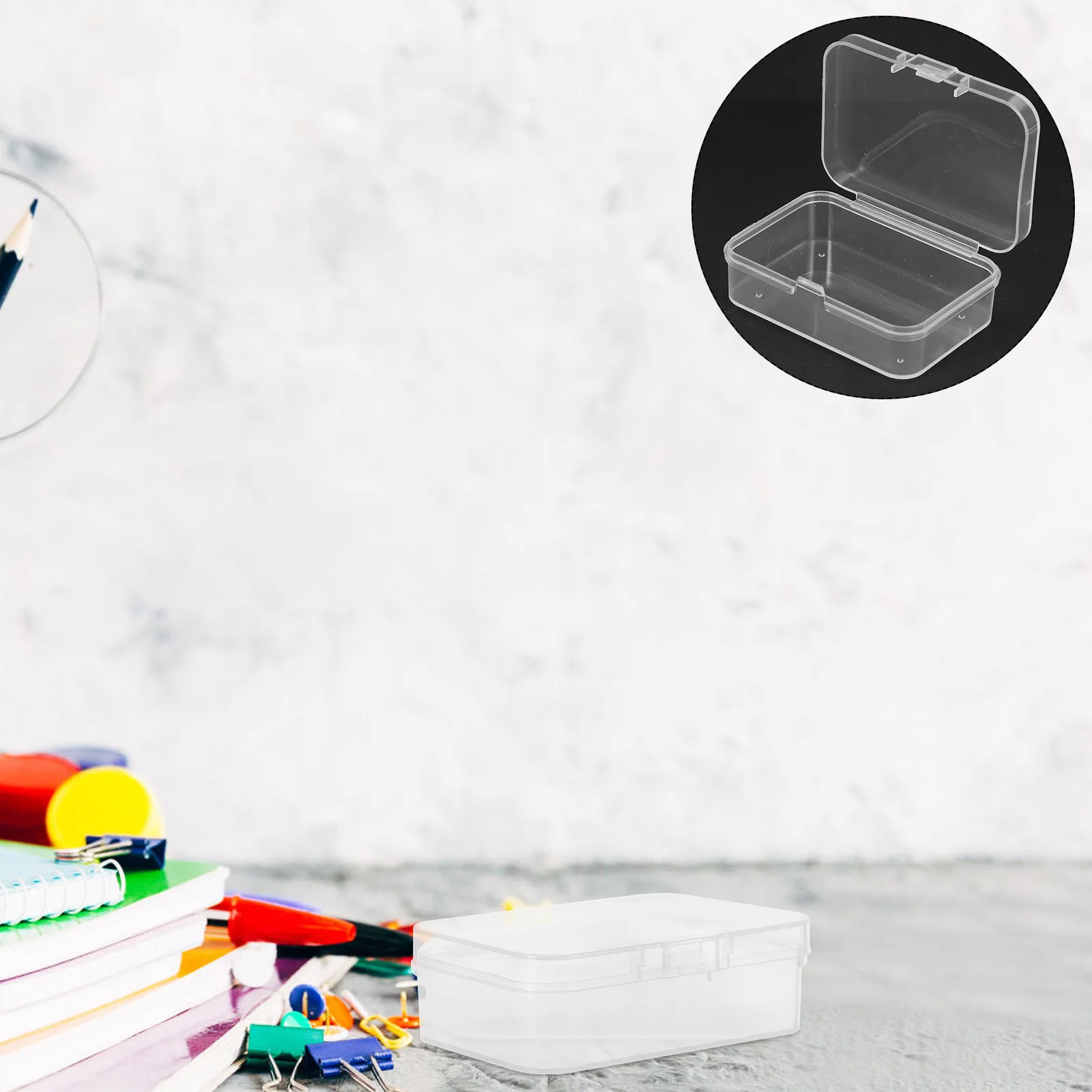 

20Pcs Transparent Plastic Storage Box Lid Small Storage Organizer Beads Jewelry Craft Business Cards Clear Portable Compact