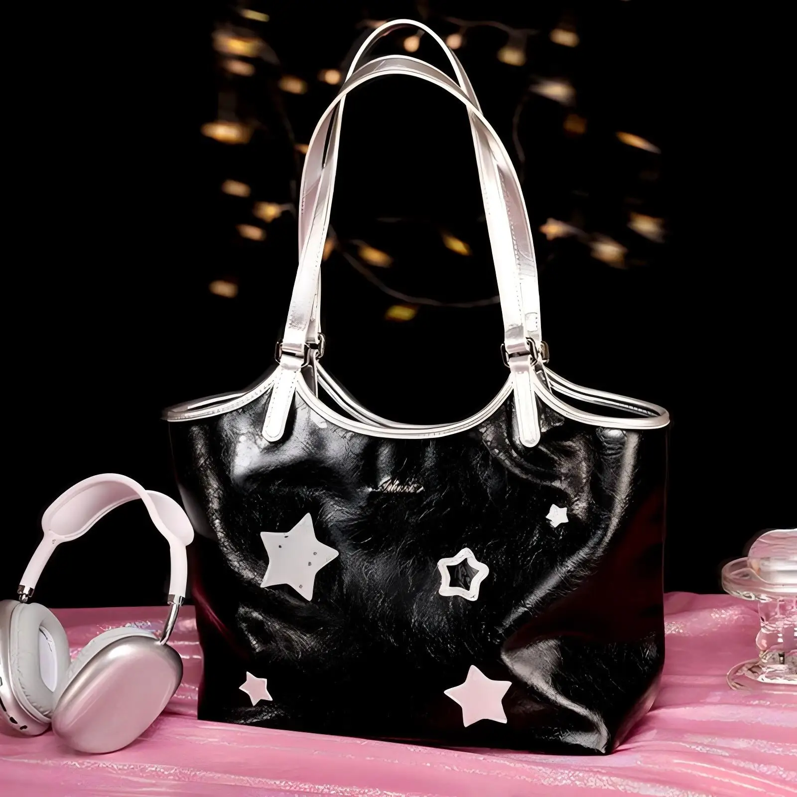 AILUXI Women Underarm Bag 2024 New Starry Sky Large Capacity Tote Bag Fashion Original Luxury Designer Brand Handbag Makeup