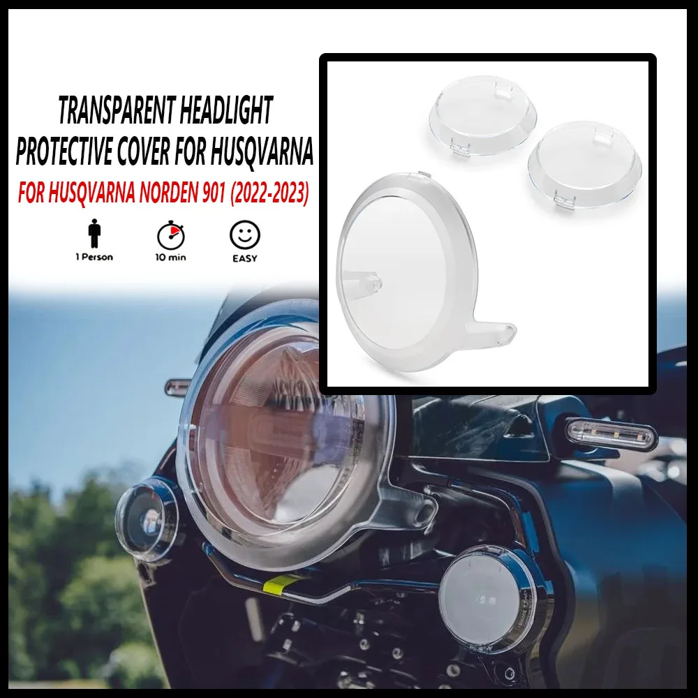 Husqvarna Norden 901 NORDEN901 2022 2023 New Motorcycle Decoration Transparent Headlamp Protection Cover Anti Impact