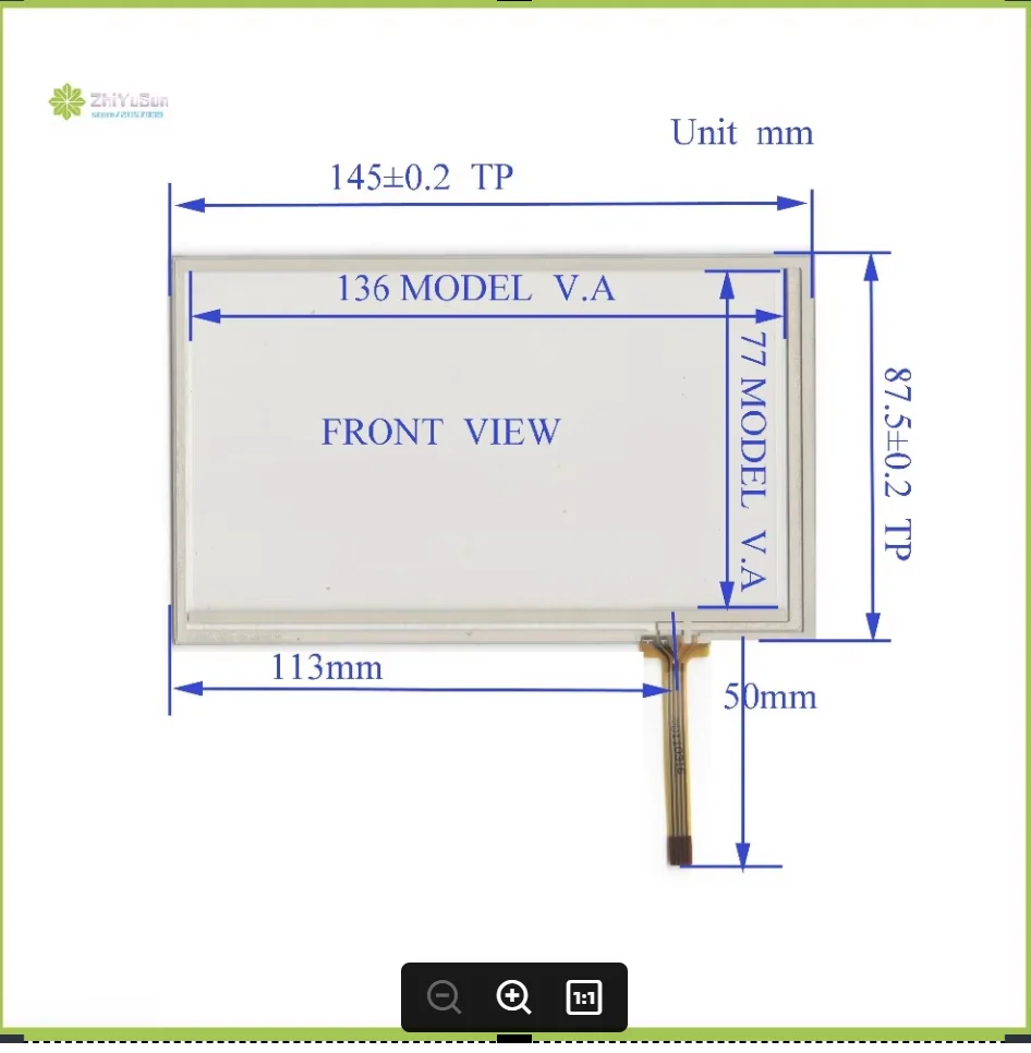 

TIANMA-60S-VT-032012 145mm*88mm 6inch 4 lins Resistance Touch Screen glass touchsensor 145*88 digitizer GLASS this iscompatible