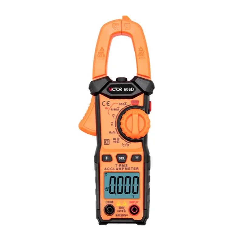 RuoShui 606D 4000 Counts AC Clamp Meter 600V 600A Digital Clamp Multimeter with NCV Flashlight Low Pass Filter