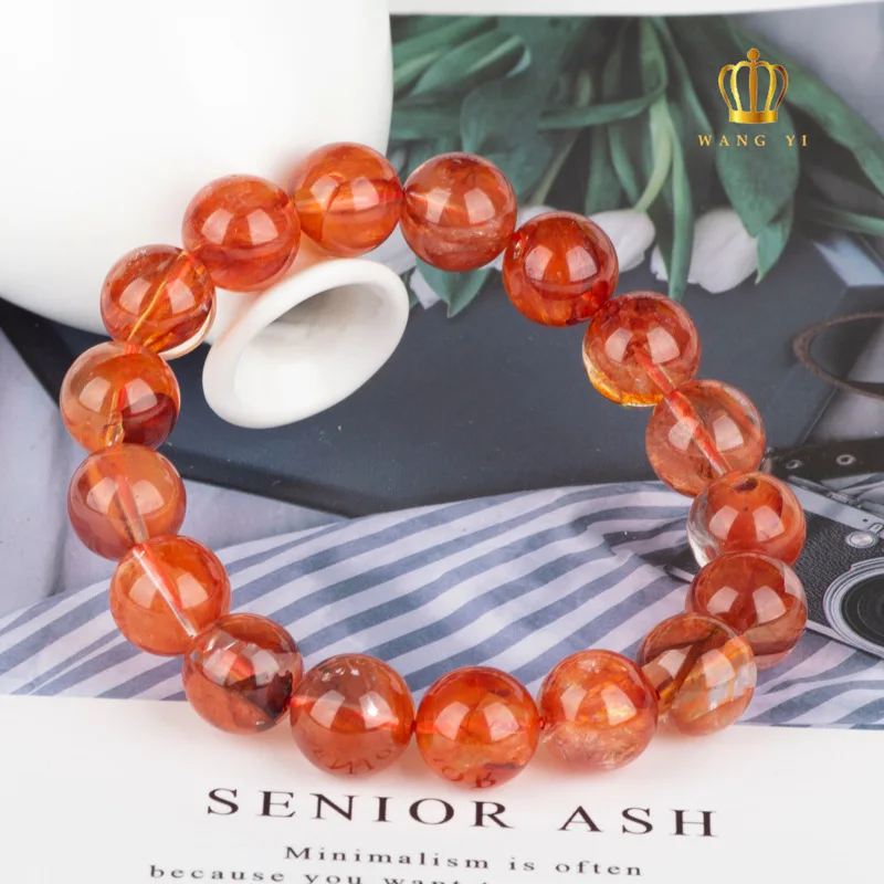 Natural Red Sealant Flower Bracelet Female Ghost Red Crystal Ornament