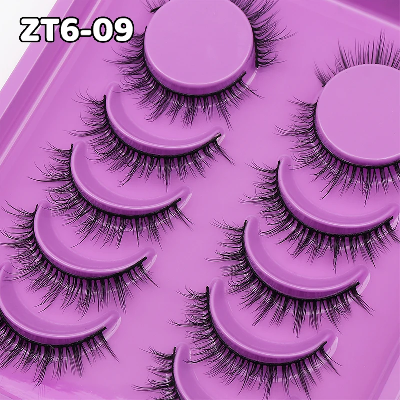DINGSEN 6 Paar 3D 5D natürliche Wimpern farbige braune Wimpern Volumenwimpern Frau Make-up falsche Wimpernverlängerung – Detail 12