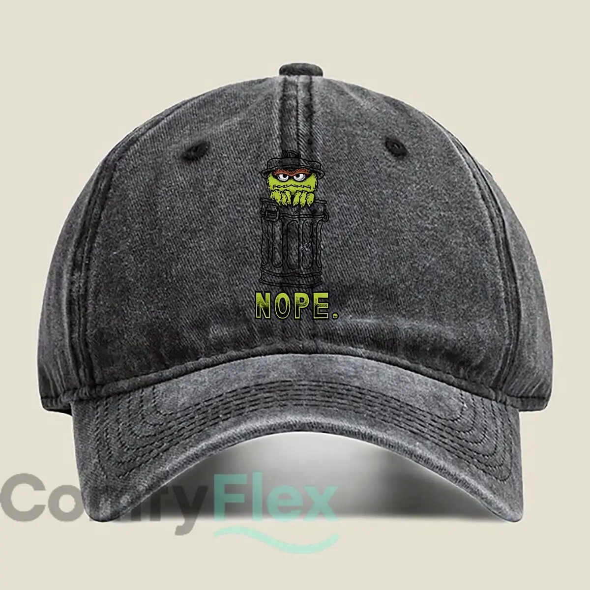 Oscar the Grouch “Nope” Washed Baseball Cap