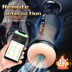 Bluetooth Automatic Male Masturbator Cup Blowjob Sucking Heated Pussy Sex Machine for Men APP Remote Control Penis Vibrator Toy