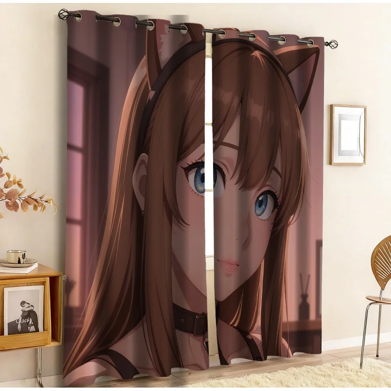 

Euphoria Season3 Decoration Curtains 2 Panels 80-90% Light Blocking Printed Darkening Curtains For Teen Living Room Bedroom Use