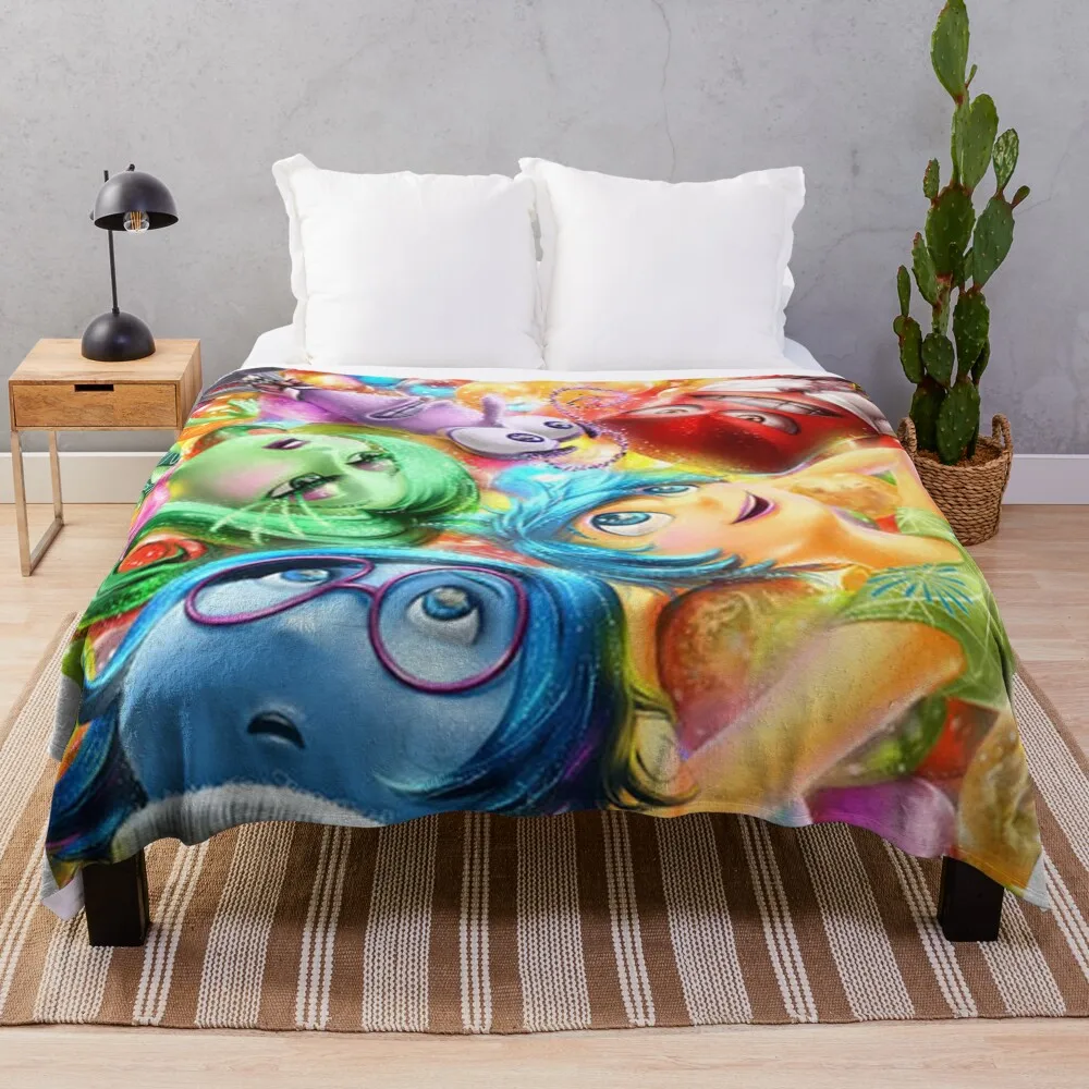 

inside out all characters Throw Blanket Summer Hairy Luxury Designer Summer Beddings Blankets