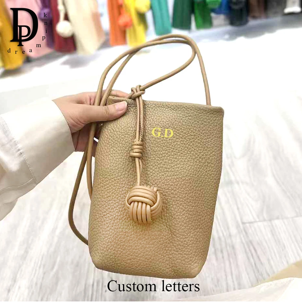 

Роскошная женская сумка через плечо с буквами на заказ, модная персонализированная женская сумка из натуральной кожи Iinitials, сумка через плечо для телефона