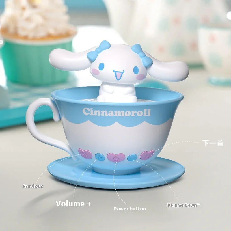 Anime Cartoon Kuromi Cinnamoroll French Tea Cup Bluetooth Speaker Cute Cartoon Ornament 1200mAh Portable Speaker Surprise Gift