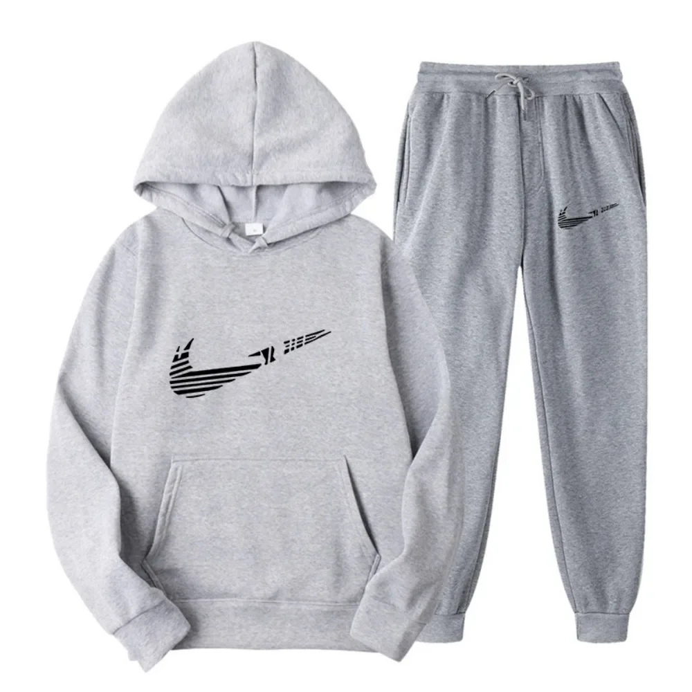 

Men's Winter Hooded Sweatshirt Set - Fashionable and Warm Sports Outfit - Black - Casual Pants - Sports Suit - Women's Sweatshir