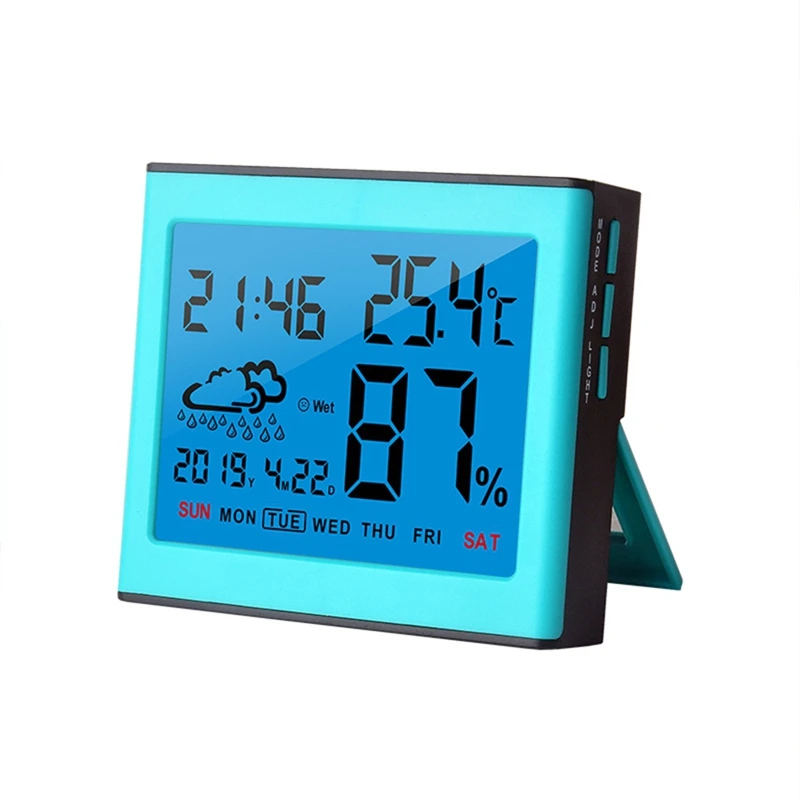 Alarm Clock Hygrometer Electronic Thermometer Home Decoration ABS Engineering Plastic Humidity Range 10-99 RH,B-A86Z