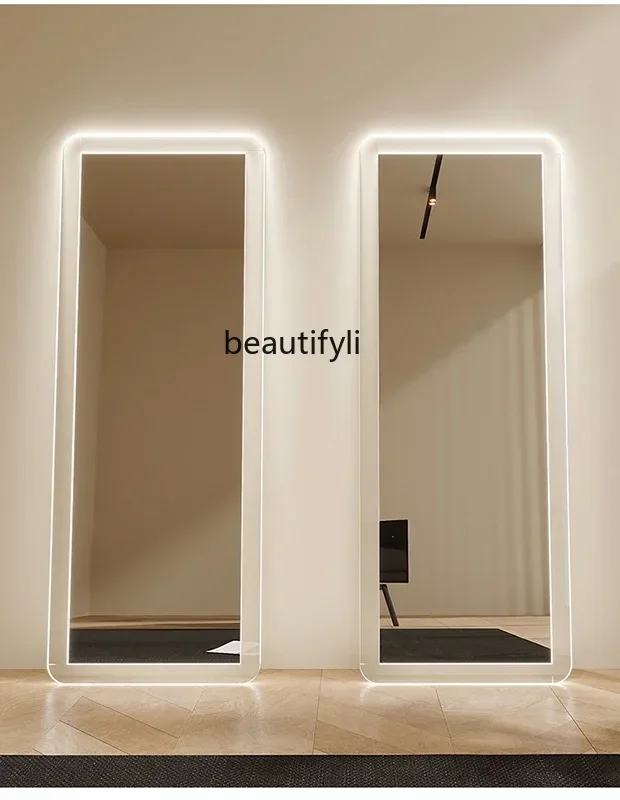 ss newLight luxury smart full-length mirror household full body, floor mirror high definition explosion-proof mirror wall hangin