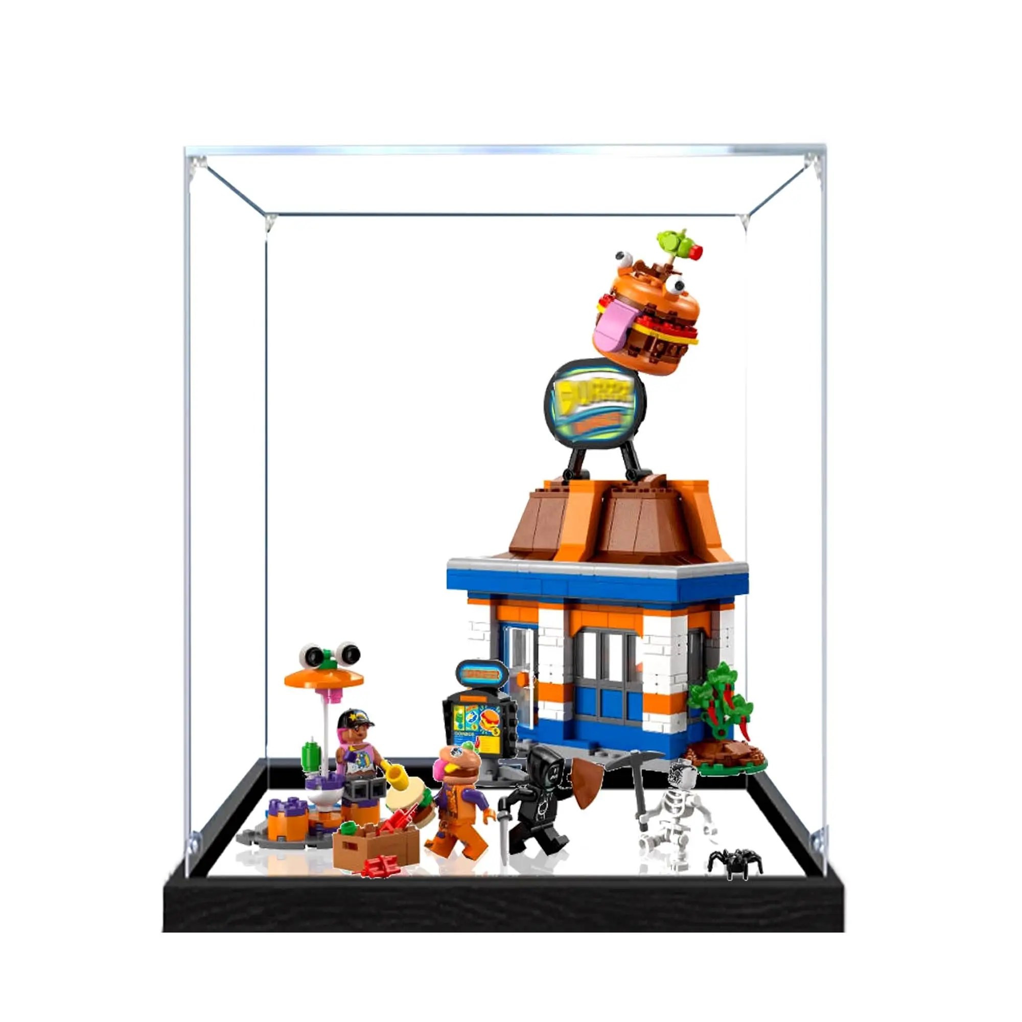 

Acrylic Display case Compatible with Lego 77076 Durrr Burger Restaurant Sets,Dustproof Display Box,Storage Box(Display Box only)