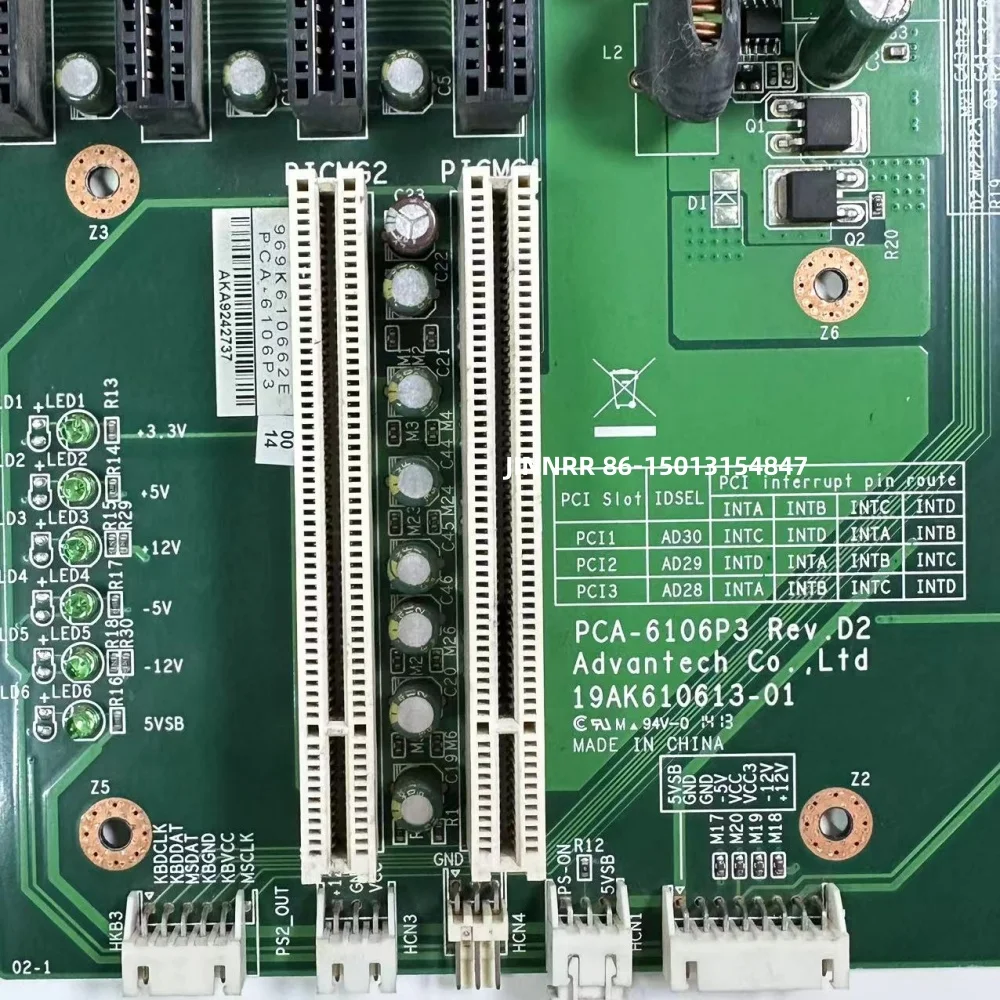 Original disassembly industrial control motherboard PCA-6106P3 Rev D2 Appearance New PCA-6106P3 Tested Physical Picture