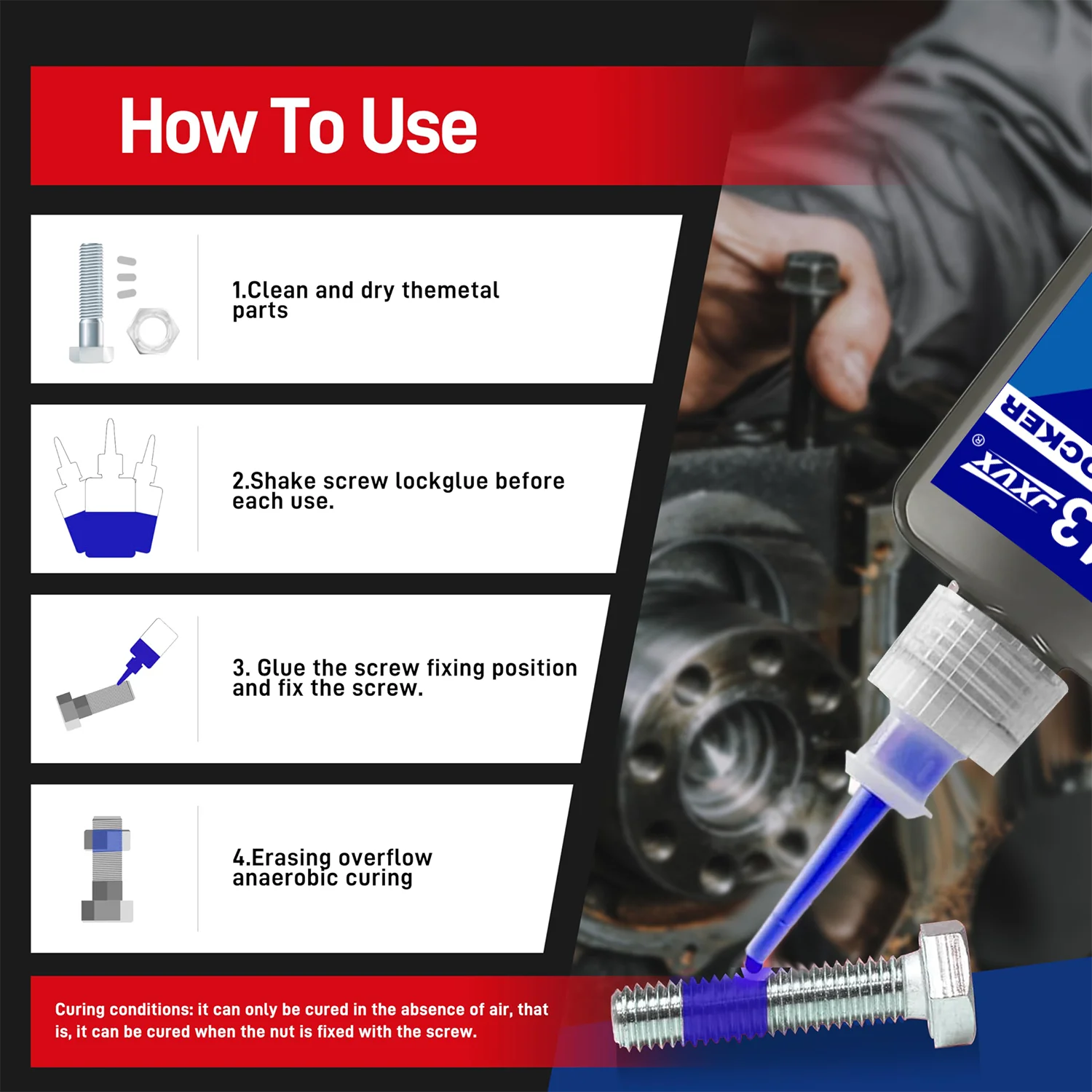 10PCS 50ml 243Thread Locking Agent Sealant Anaerobic Anti Loose Screw Glues Fastening Suitable for Nuts, Bolts, Fasteners,Metal.