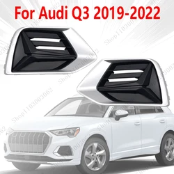 Car Front Bumper Fog Lamp Grille Fog Light Trim Cover Frame Lid Bezel Hood Car Accsesories For Audi Q3 2019 2020 2021 2022