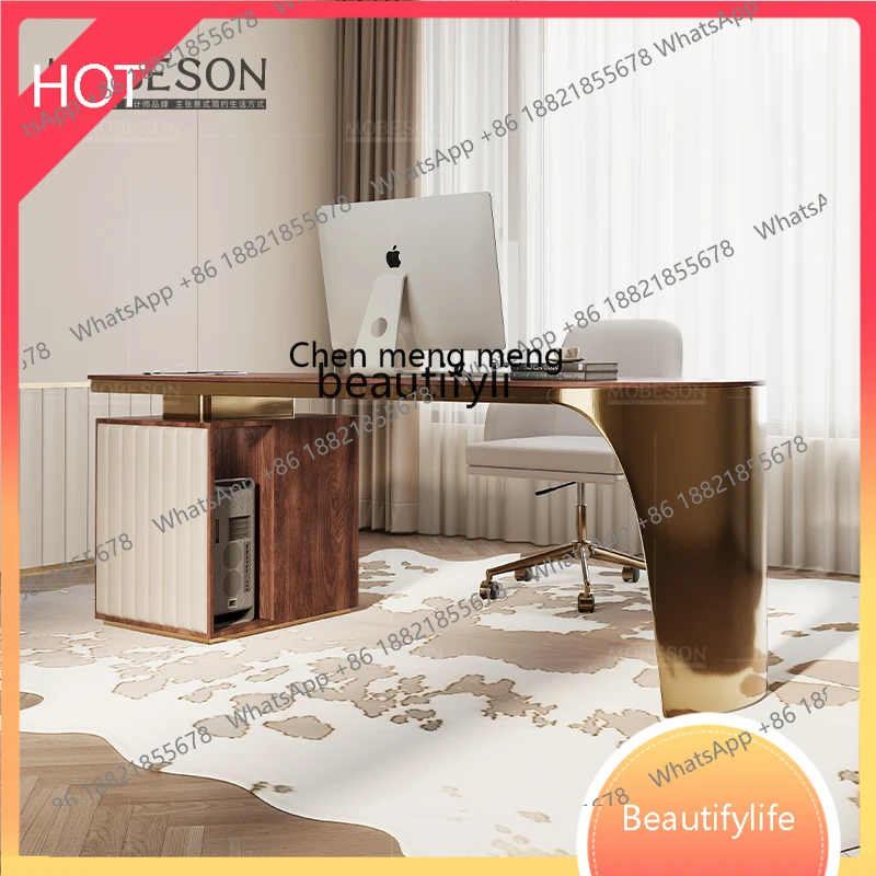 

32 итальянский легкий роскошный стол из черного ореха, домашний учебный стол, компьютерный стол