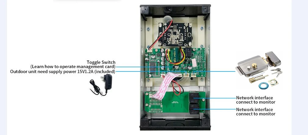 Intercomunicador de puerta con vídeo para apartamento múltiple, cámara IR, timbre electrónico para el hogar, 2 unidades, intercomunicadores de vídeo