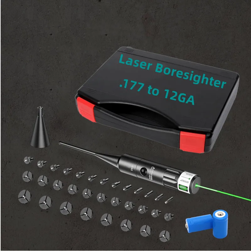 

Professional Green Laser Bore Sight Kit With 32 Adapters Multiple Caliber Red Bore Sighter Laser Collimator