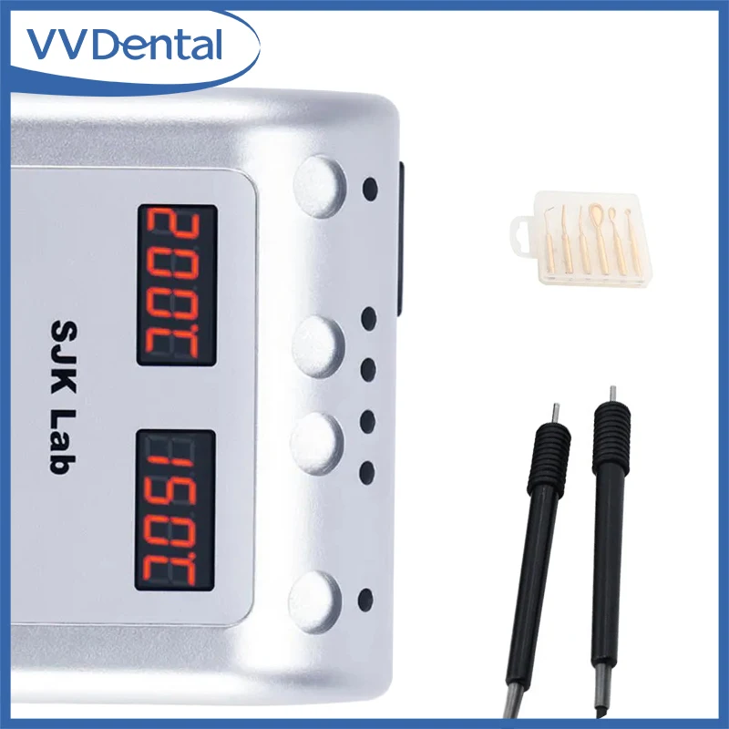 

VVDental стоматологическая лаборатория электрический восковой нож для резьбы с 6 восковыми наконечниками + 2 ручка SJK электрический восковой нож стоматологическое оборудование инструмент