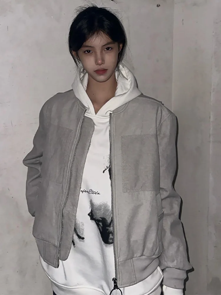 

American Retro ort Baseball Jaet for Men Thiened Cotton Autumn Winter Cleanfit Workwear Outerwear Trendy Brand