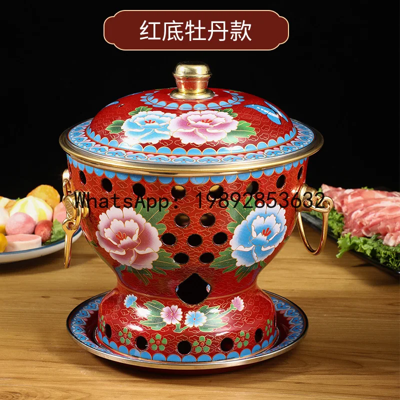 copper hot pot commercial one person alcohol small fat beef hot pot sharing dinner purple copper hot pot enamel