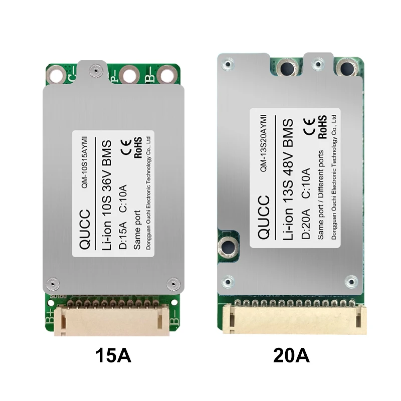 Qucc-Paquete de batería de iones de litio, 10S, 13S, 14S, 15A, 20A, Bms, 48V, 36V, 18650, para patinete eléctrico, BMS