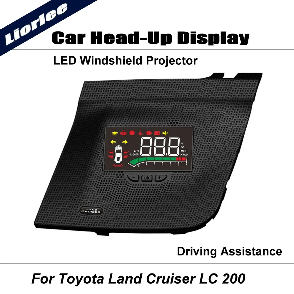 

Car LED Projector For Toyota Land Cruiser LC 200 J200 V8 2016-2021 HUD Head-Up Display Windshield Driving Assistance Accessories