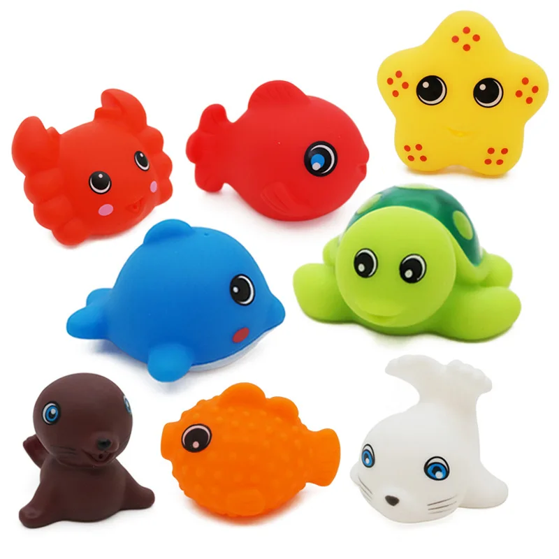 Cartoon Bath Toy Marine Animal Bathroom Water Spray Starfish Toy Turtle Bath Toys Toddler