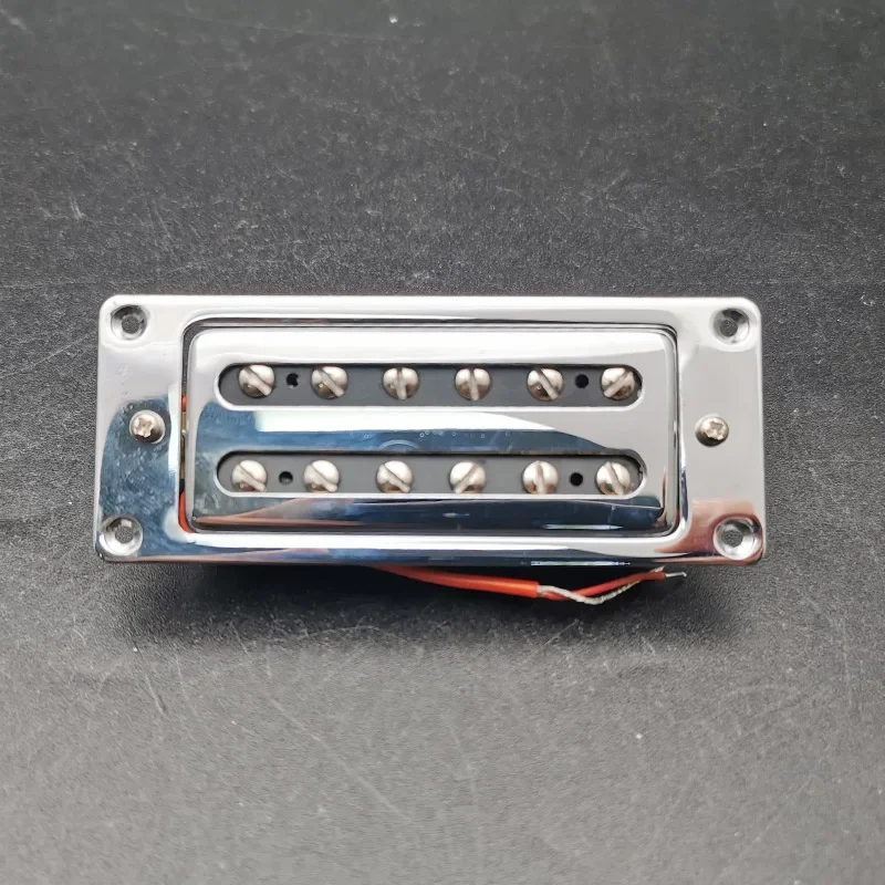 Mini Open Electric Guitar Humbucker Pickup 12 Adjusted Pole Piece for LP Guitar Parts Neck and Bridge Chrome 68X29MM