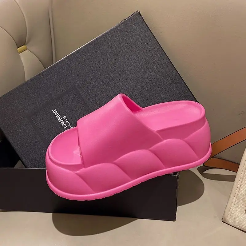 2026 New Fashion Women's Chunky Super High 9cmPlatform Wedge Slide Slippers Chunky Heel Open Toe Comfortable Slides for Women