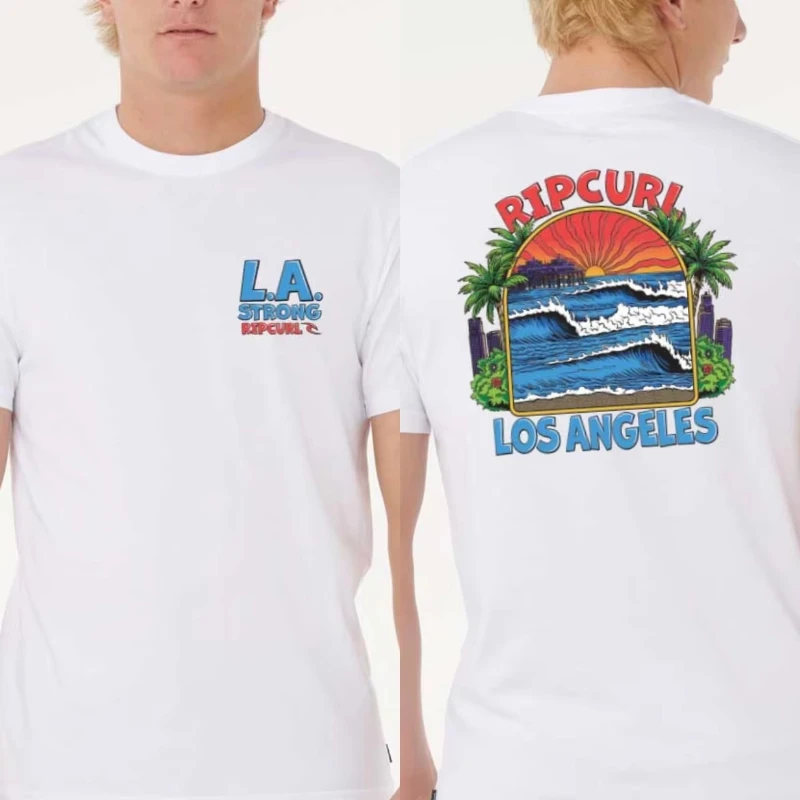 

25 Summer New Surf Revival Sunsets Tee Rip Curl Men T Shirts Overszied Y2k Breathable Cotton High Quality Male T-shirts Top Tees