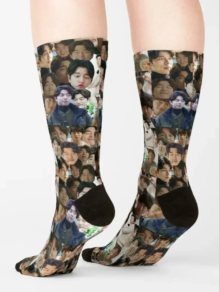 Gong Yoo collage Socks Stockings man custom sports short compression Socks Male Women's