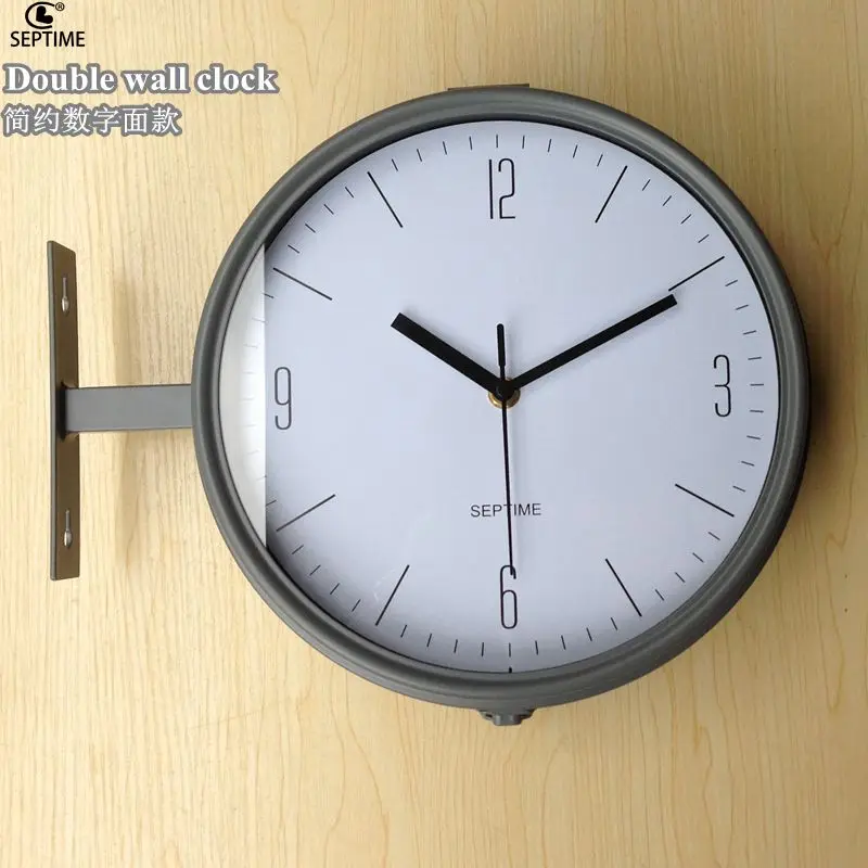 Metal Wall Clock Mechanism Double Faced Nordic Living Room Bedroom Silent Wall Watches Home Decor Reloj Pared Gift Ideas FZ447