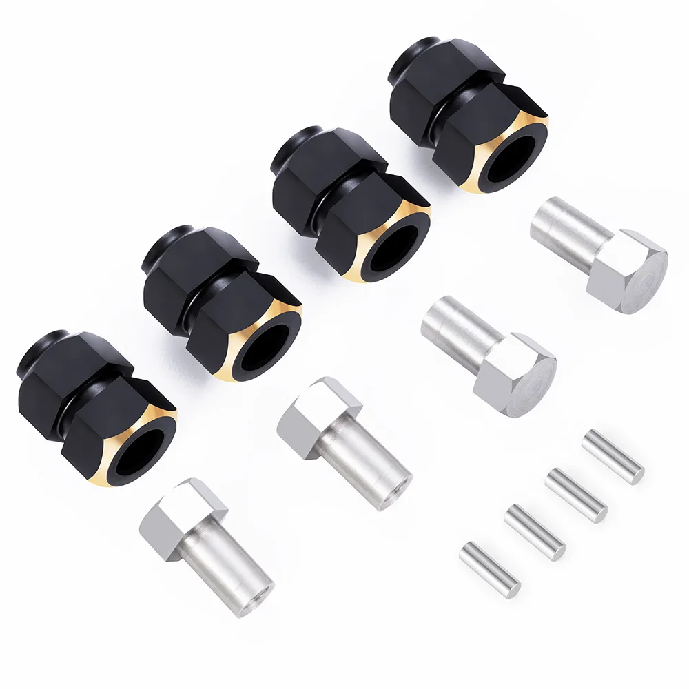 Mibidao 4pcs schwarz beschichtung messing verbreitern rad hex erweiterte adapter für TRX-4M 1/18 rc auto upgrade teile