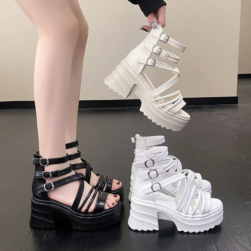 Hot Summer Sandals 9CM Wedge Heels Sneakers New Women Beach Flip Flop High Platform Casual Sandals Breathable Walking Slippers