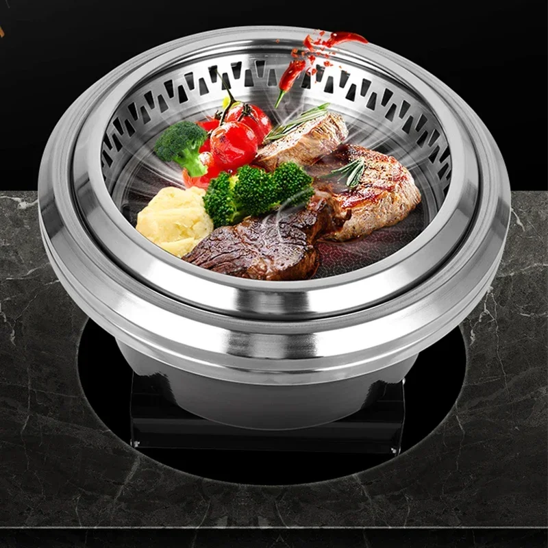 2025Smokeless quick roast with grill pan round stove for restaurant smokeless electric oven