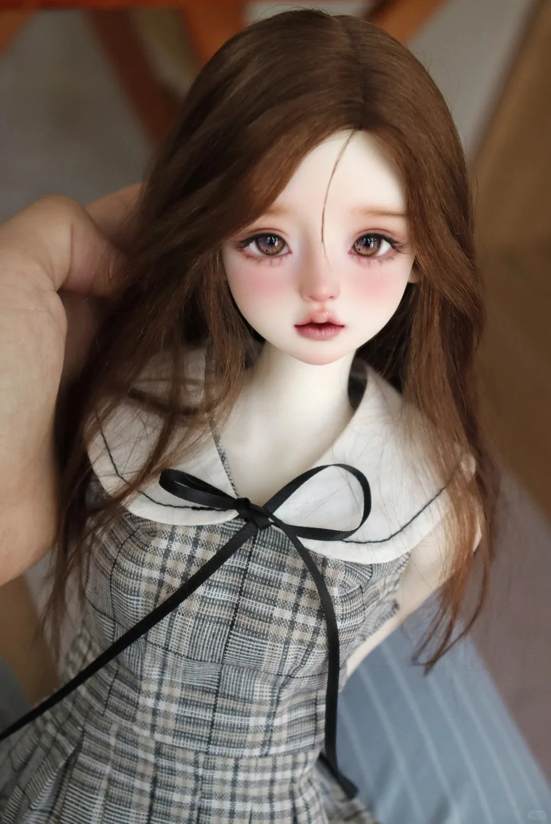 새로운 sd bjd 인형 1/4 칼라 러블리 걸 세트 메이크업 고품질 관절 가동 인형 새로운 장난감 무료 배송