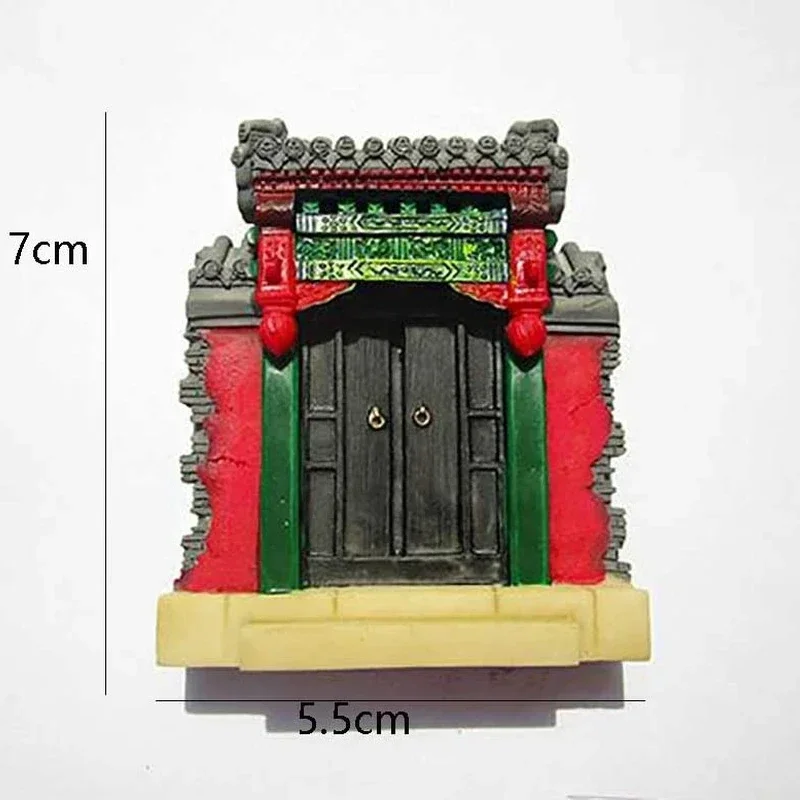 Handmade Painted Great Wall Temple Of Heaven 3D Fridge Magnets, Travel Magnetic Sticker, Home Decor, China, 1 Pc