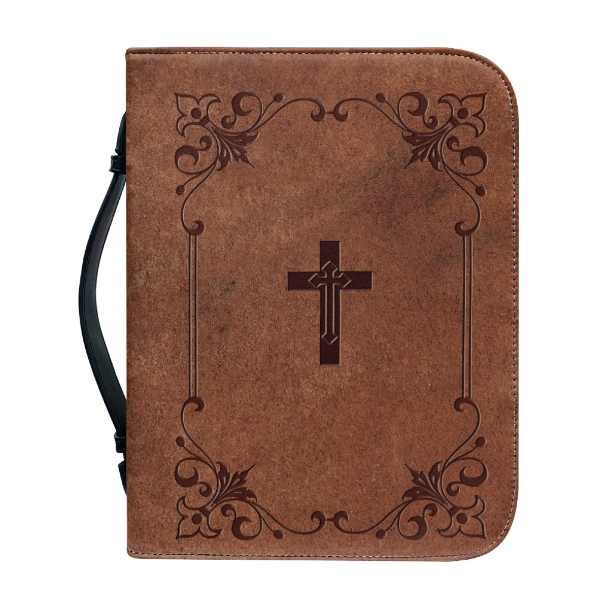 Classic Leather Print Bible Bag for Women Zipper Handle Handbags Bible Hymns Custom Bible Cover Case Carrying Bible Storage Bags