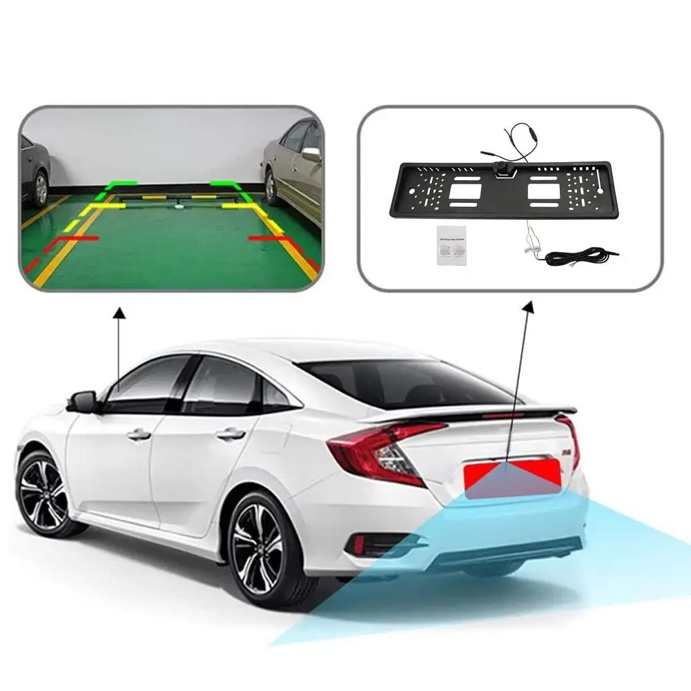 

European License Plate Package with 5G Wifi Rear View Angle Camera Backup 120° Camera Car Frame License Plate System View B7W6