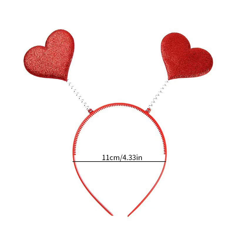 AWAYTR Lovely Red Heart Hair Hoop Hairband Furry Valentine\'s Day Heart Headband Party Headwear Rose Selling Hair Hoop